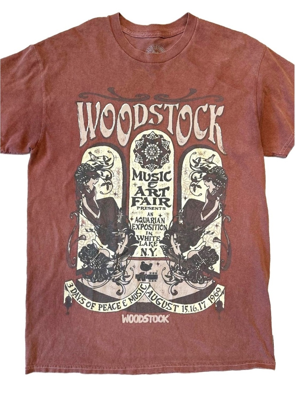 Woodstock 1969 Music Art Fair Vintage Mineral Graphic T-Shirt Festival Tee